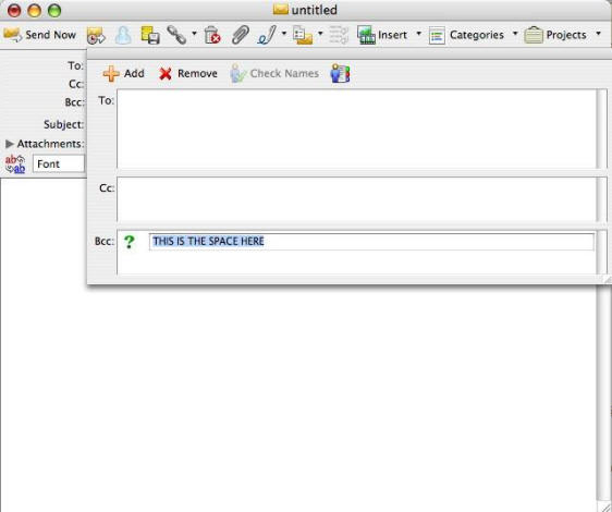 Using the BCC field in Entourage