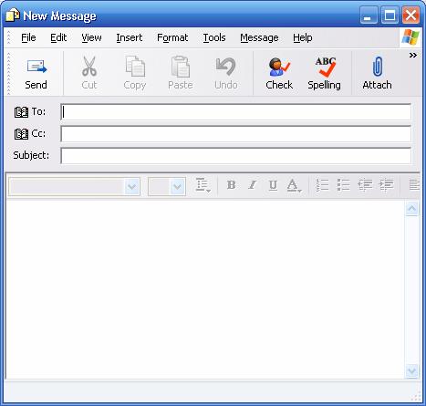 A new message in Outlook Express