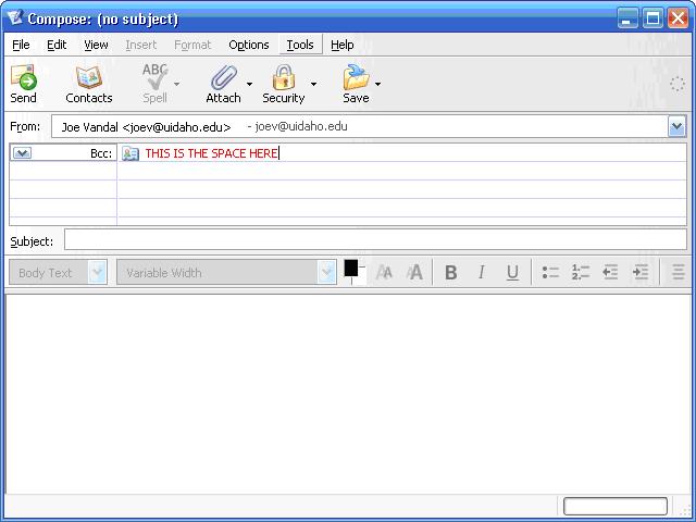 Using the BCC field in Thunderbird