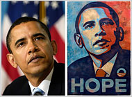 AP's photo, Shepard Fairey art